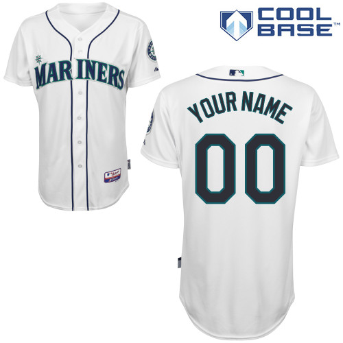 Customized Seattle Mariners MLB Jersey-Men's Authentic Home White Cool Base Baseball Jersey